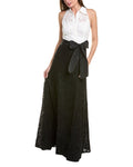 White Halter Lace Gown L63255