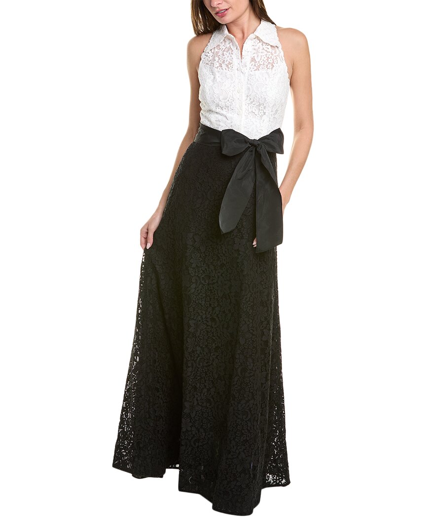 White Halter Lace Gown L63255
