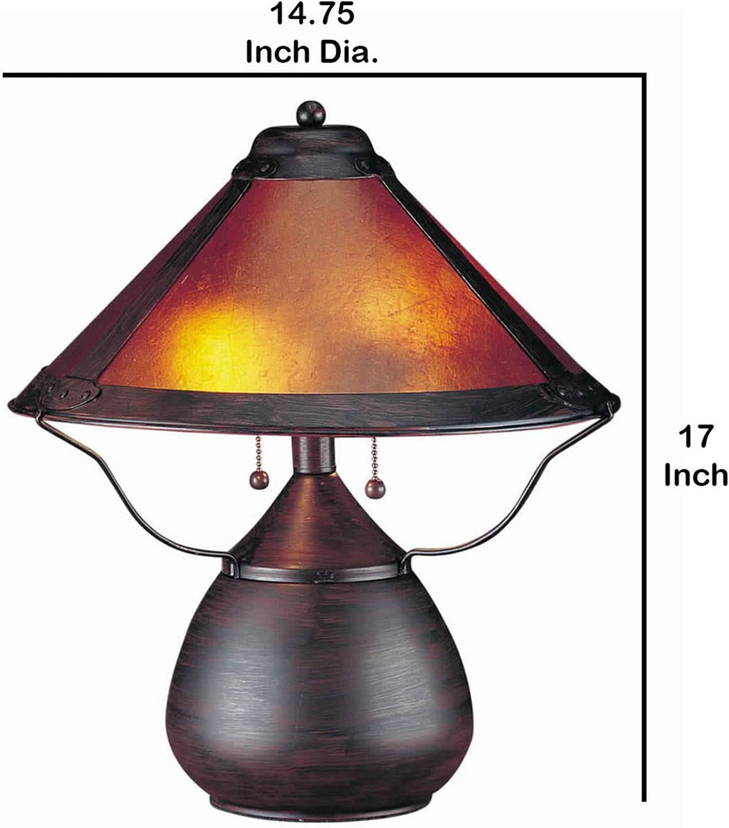 Bronze Metal Table Lamp with Mica Shade D357486