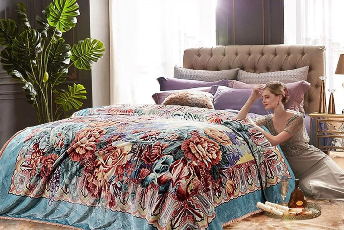 King Size Reversible Velvet Fleece Blanket B4566