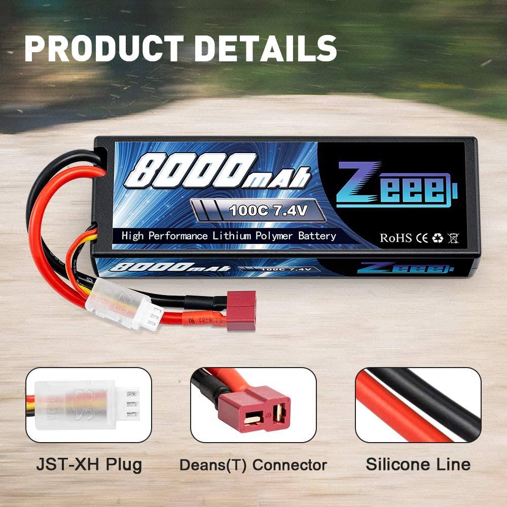 Lipo Battery 7.4V 8000mAh Hard Case with Deans T Plug C786