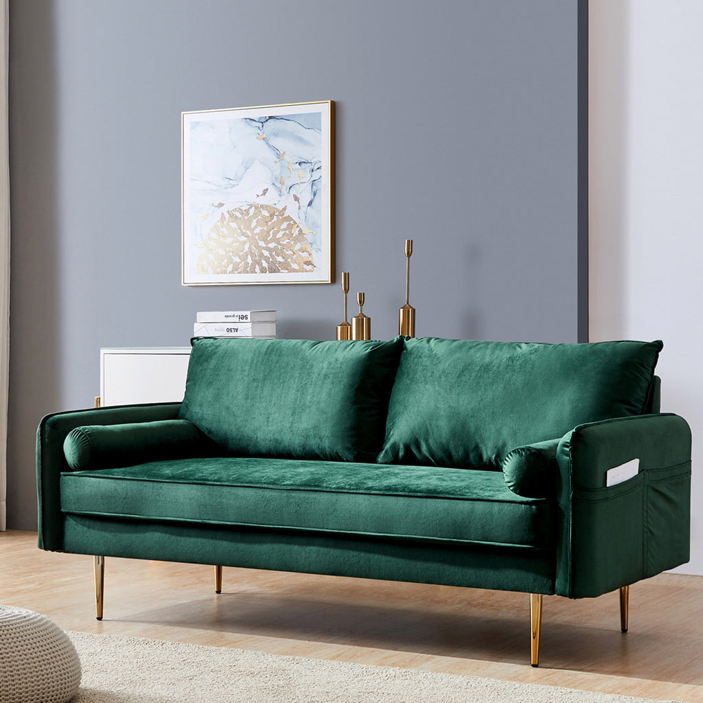Green Velvet Sofa L59501