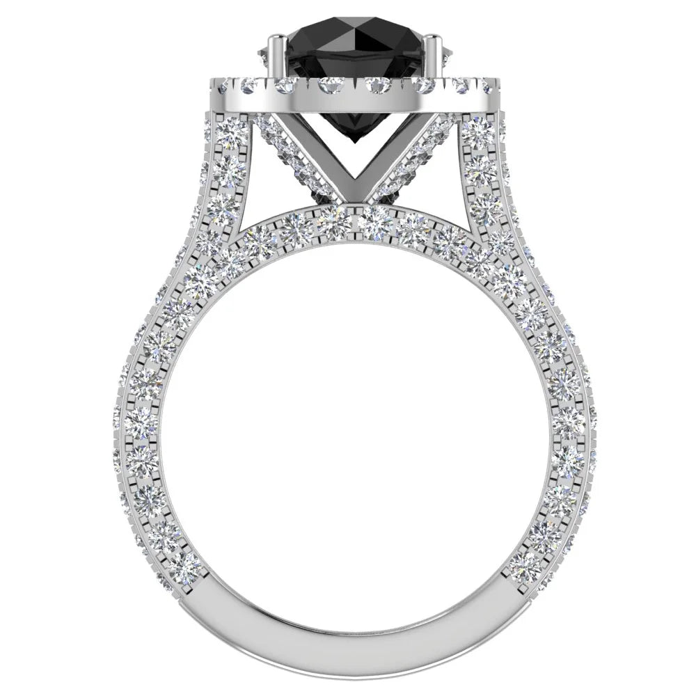 14K White Gold Halo Engagement Ring K792297