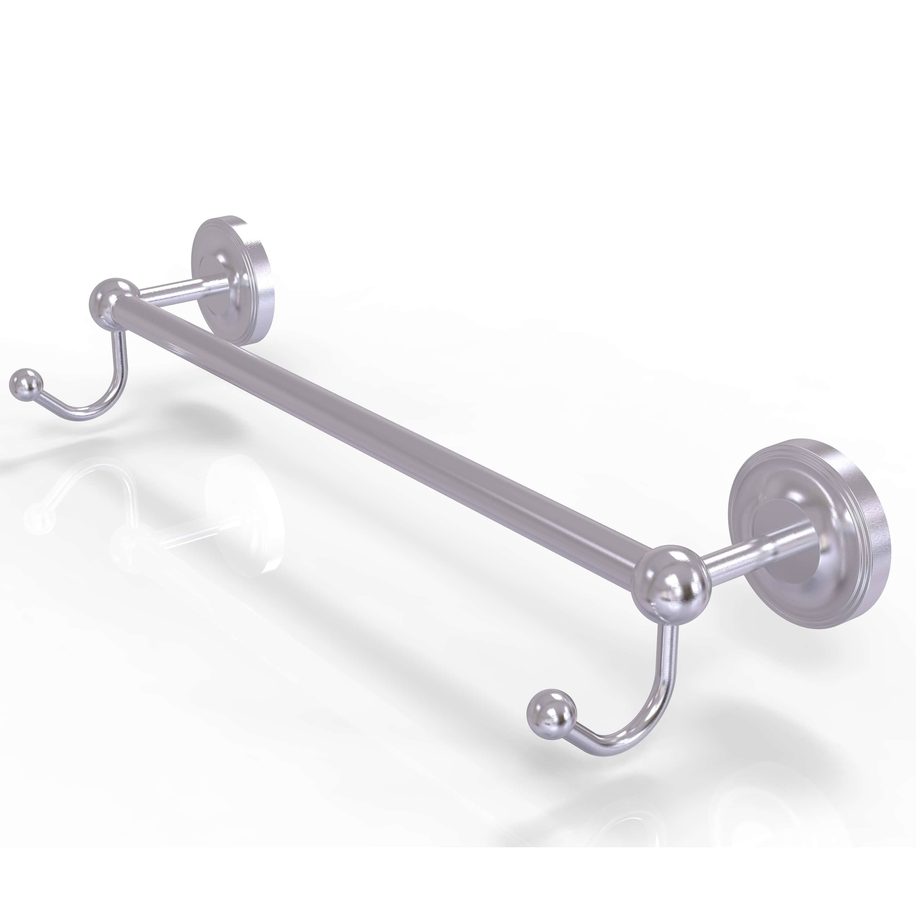 36 inch Towel Bar with Integrated Hooks - Satin Chrome F873