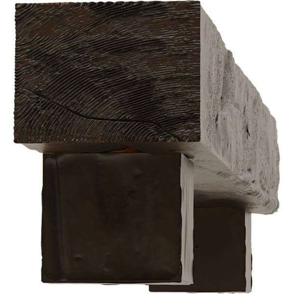 Burnished Mahogany Faux Wood Fireplace Mantel Kit with Corbels C502