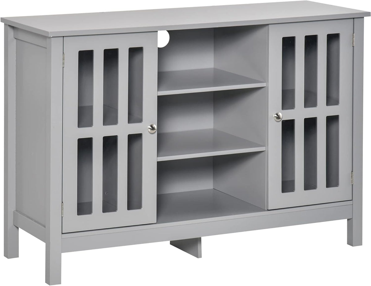 Grey Sideboard Storage Cabinet with 2 Doors and Open Shelving B675