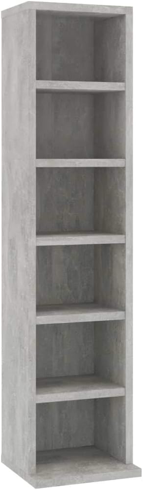 Concrete Gray Media Storage Tower Cabinet, Pack of 2 C9145