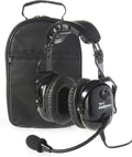 Jet Black Aviation Headset with Aux Input and Carrying Case P6090