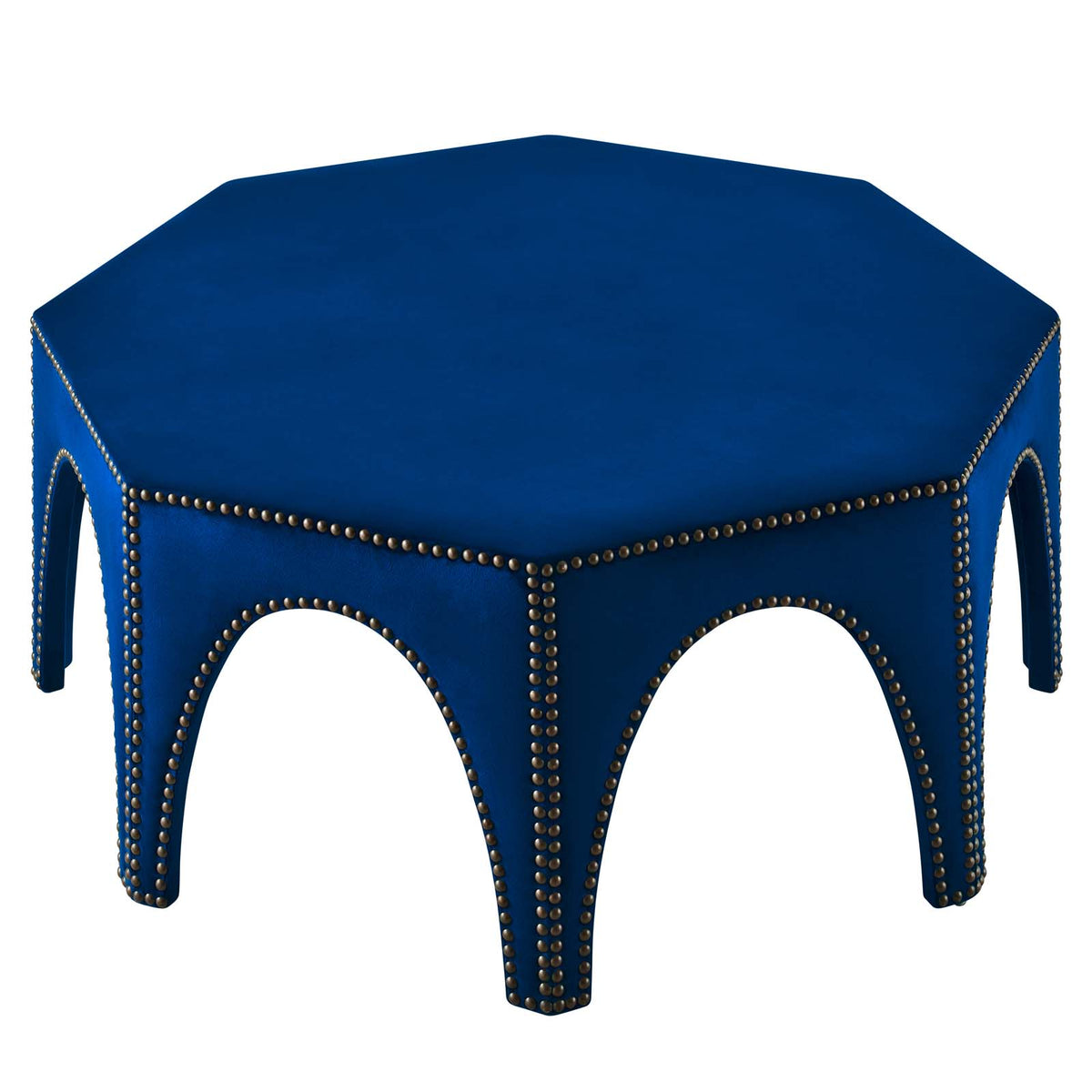 Blue Navy Velvet Ottoman Accent Chair X8589