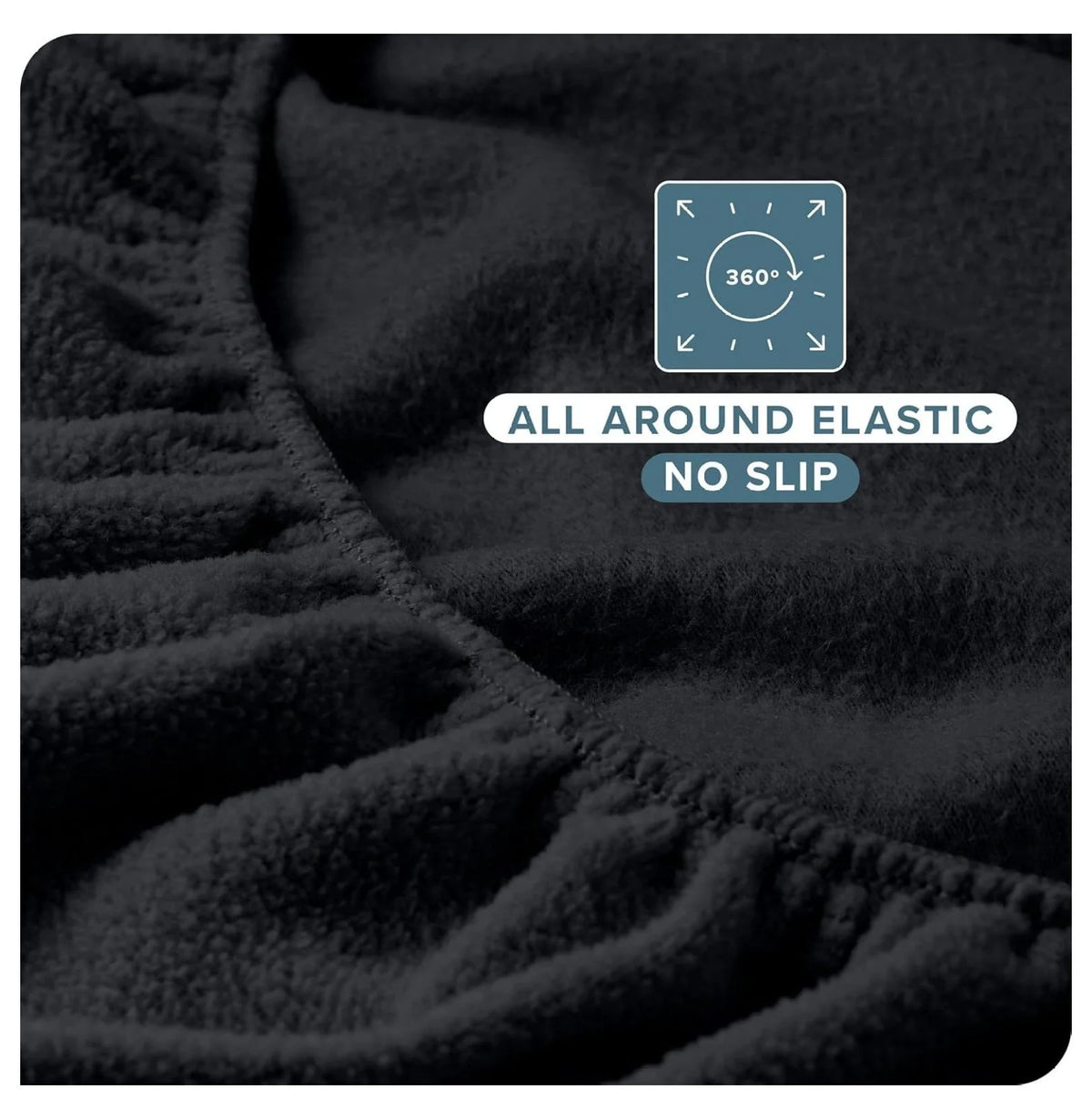 Twin XL Black Deep Pocket Fleece Fitted Sheet A84422