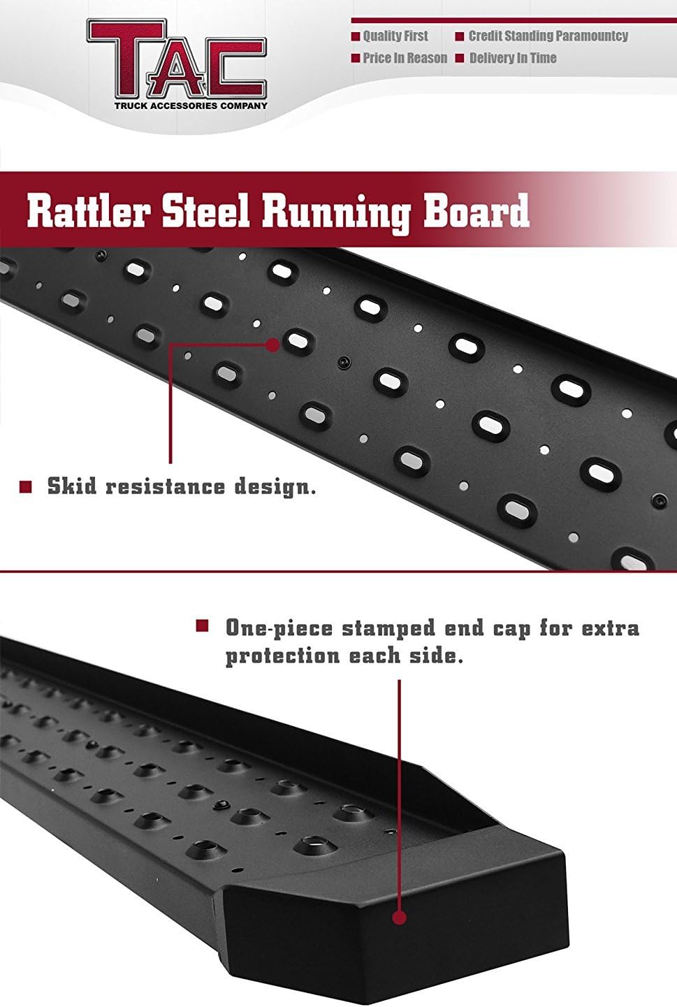 Black Rattler Steel Side Steps 2pcs B6499