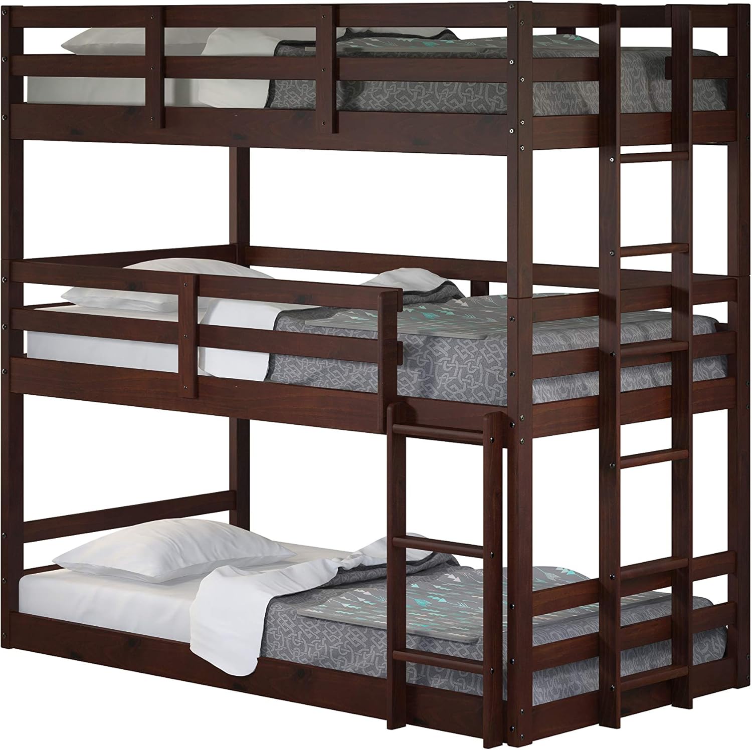 Dark Cappuccino Kids Triple Bunk Bed R3987