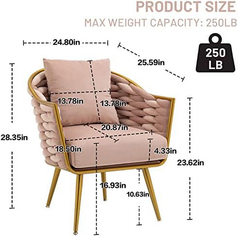 Navy Velvet Accent Chair with Arms and Pillow F977