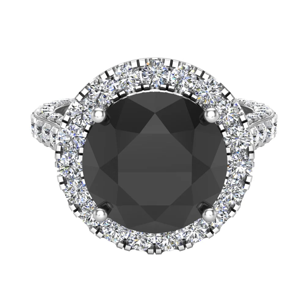 14K White Gold Halo Engagement Ring K792297