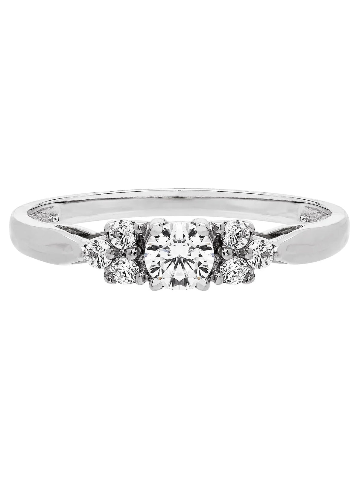 Cubic Zirconia Engagement Ring in 10K White Gold T702022