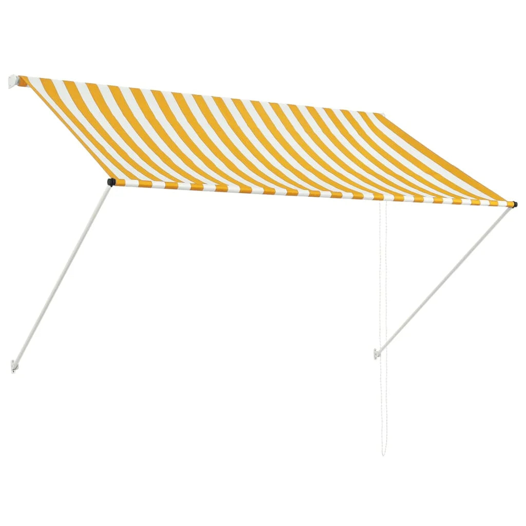 Yellow and White Retractable Awning Z54427