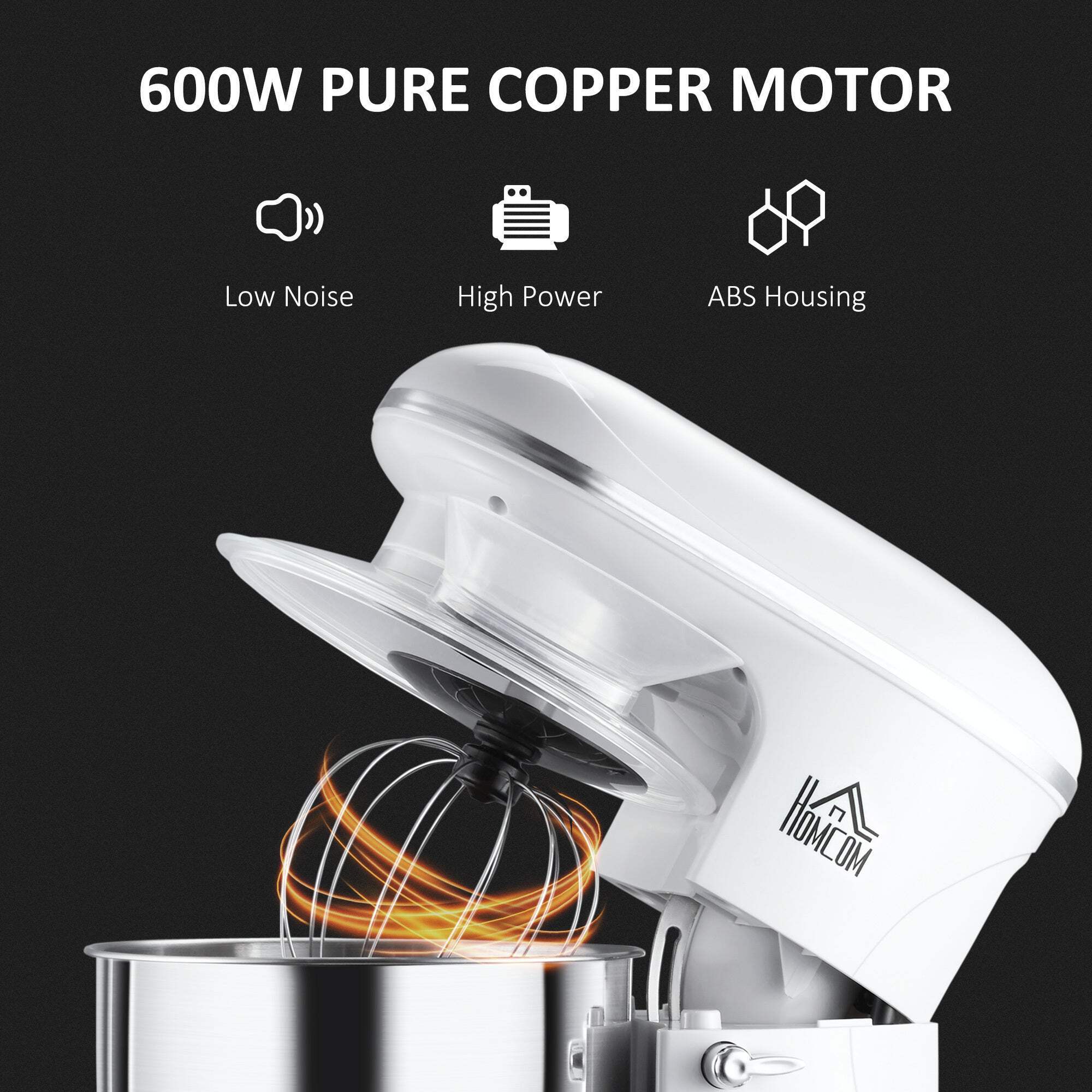 600W Tilt Head Stand Mixer with 6 Qt Stainless Steel Bowl D96114