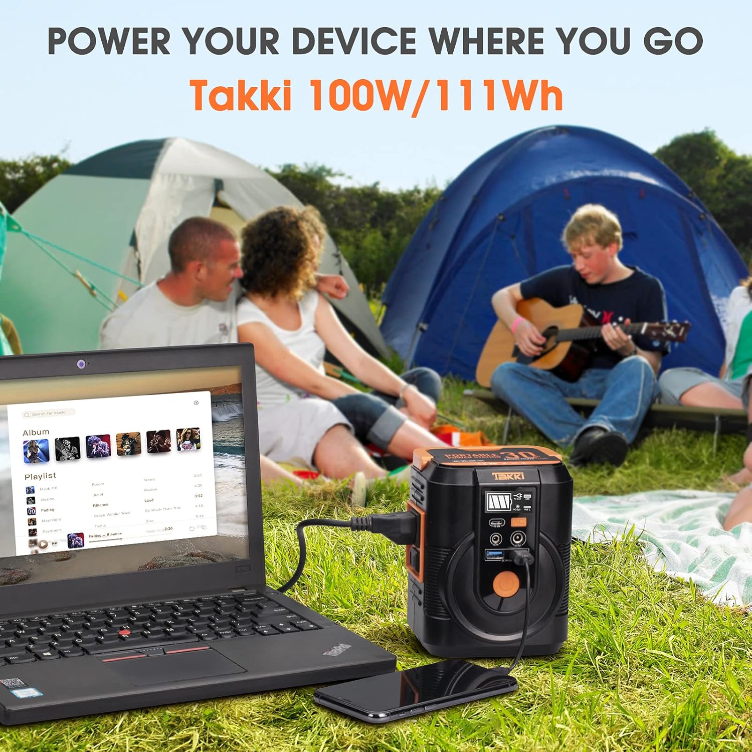 111Wh Portable Power Station with AC Outlet, USB Port, Lights O5127