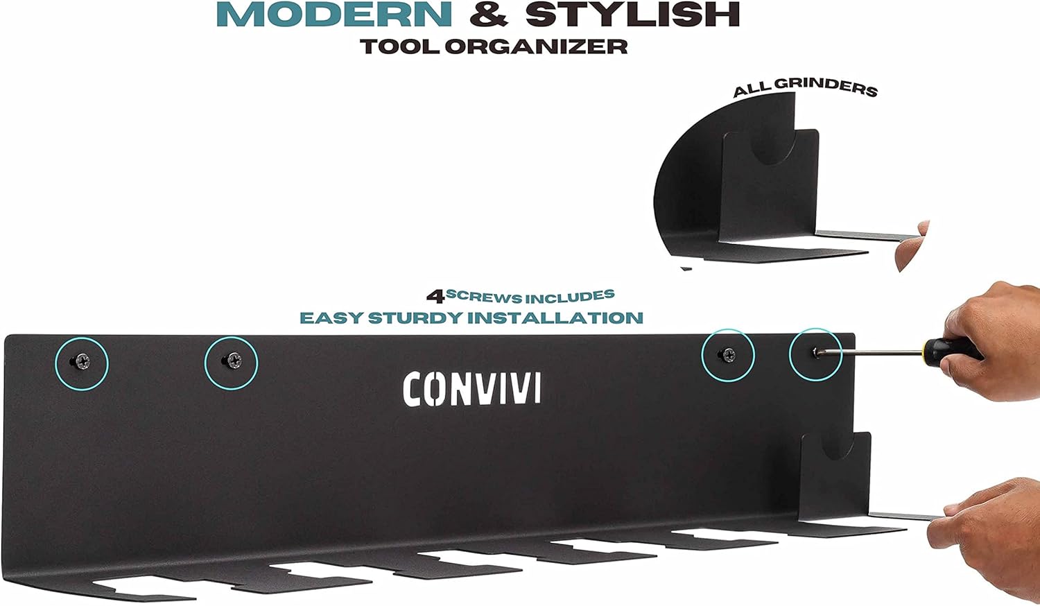 Black Cordless Drill Storage Rack 2-PACK W849