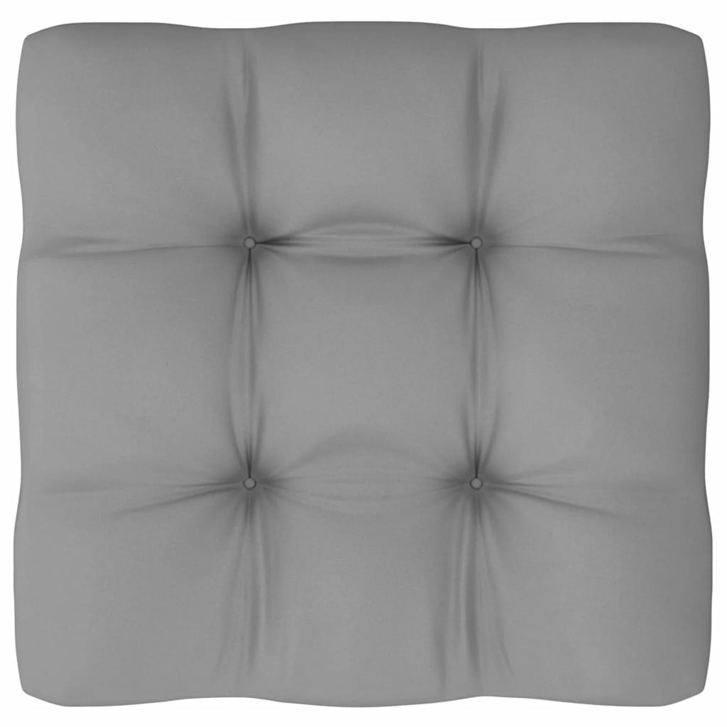 11 Piece Gray Cushioned Pinewood Sectional Outdoor Furniture Set M433