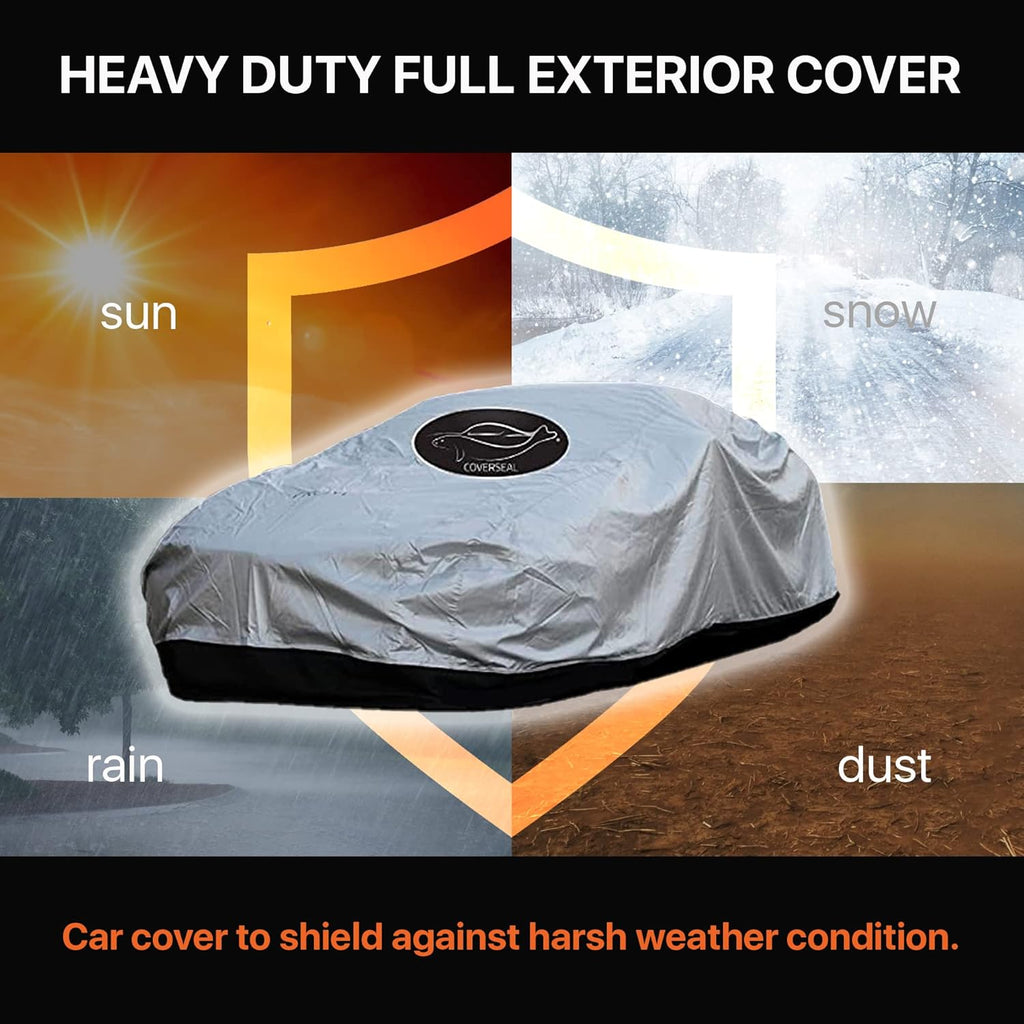 Mid Size 189 L x 73 W x 71 H inch Heavy Duty Outdoor Car Cover Q38416