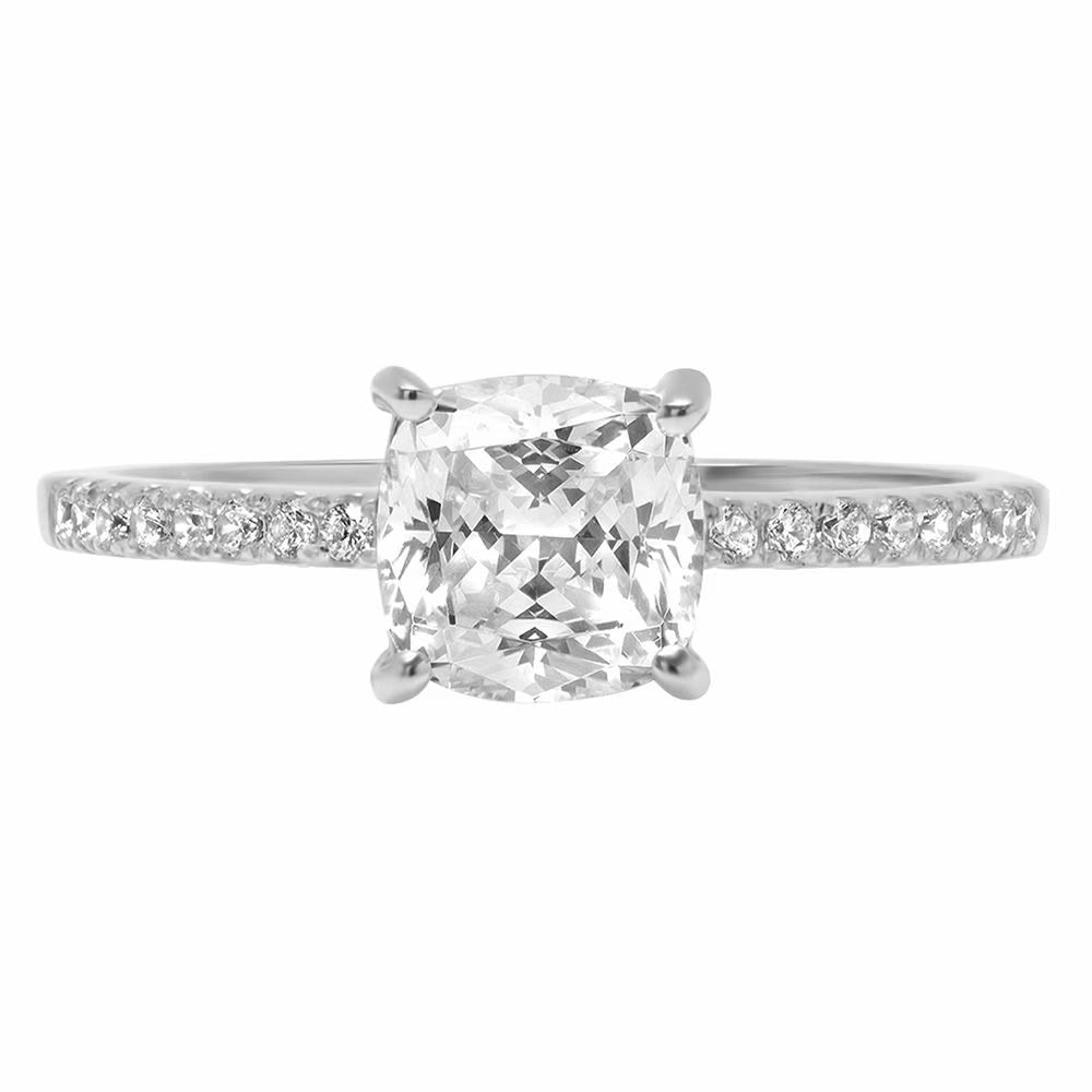 18K White Gold Diamond Engagement Ring size 3.5 S967637