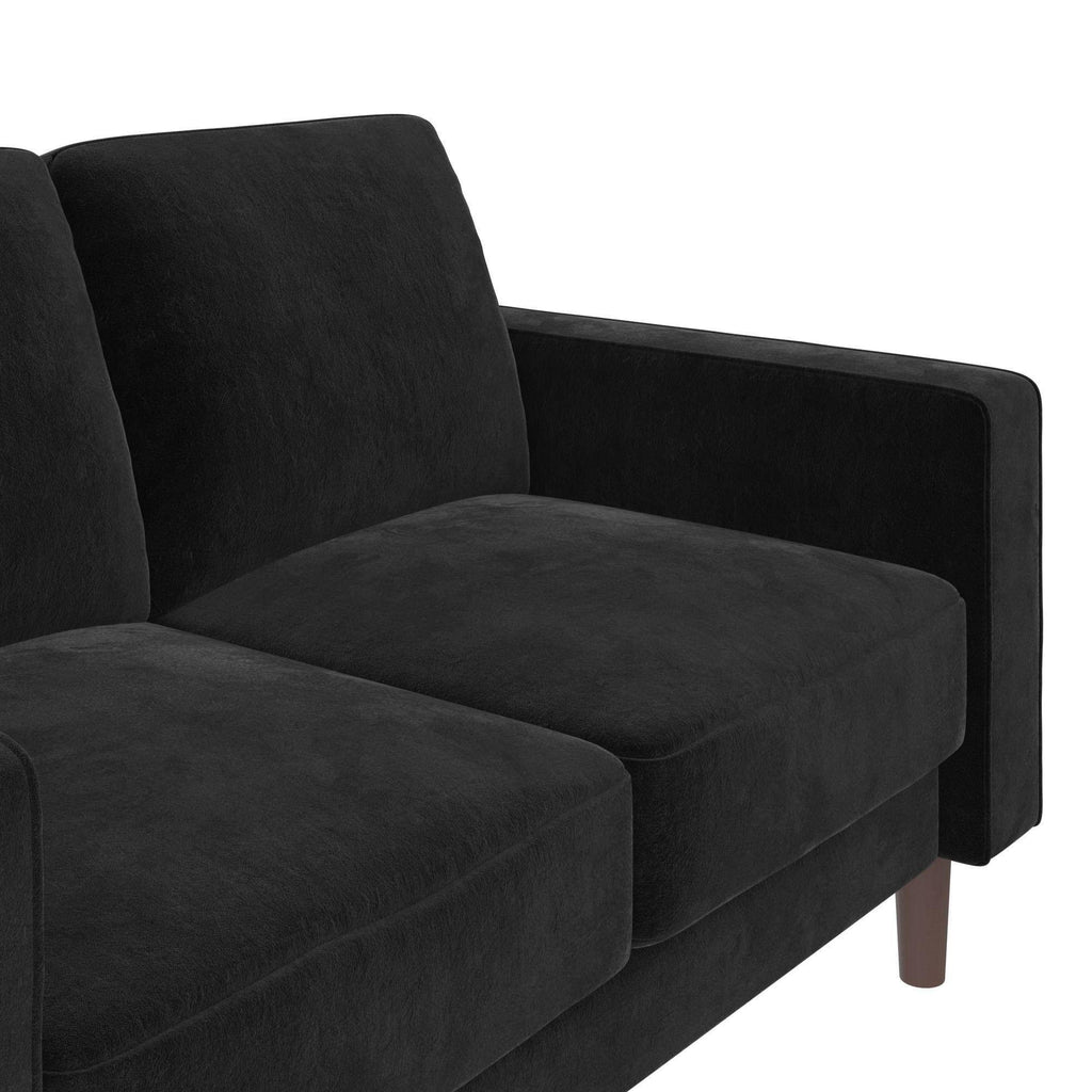 Black Velvet Loveseat 2 Seater Sofa L351067