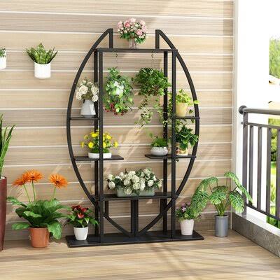 Black Stainless Steel Geometric Bookcase J190