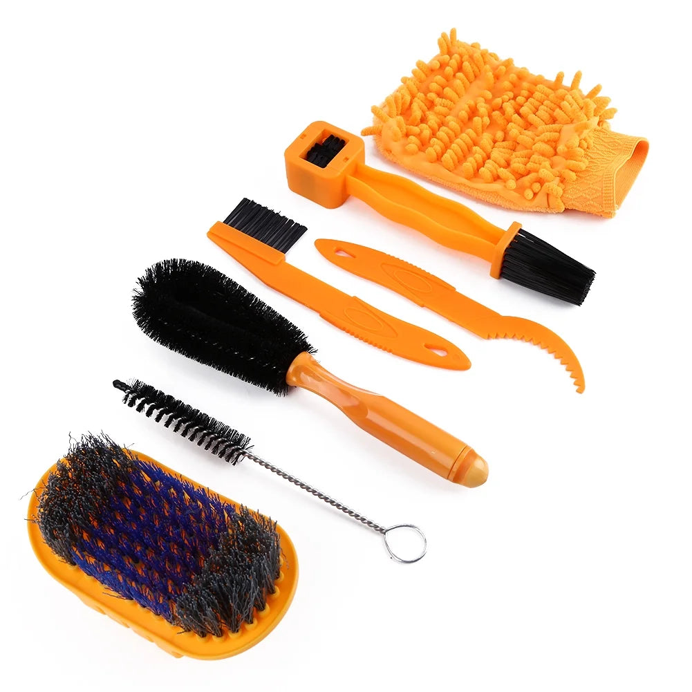 8pcs Bicycle Chain Brushes Cleaning Scrubber Repair Tool Z98439