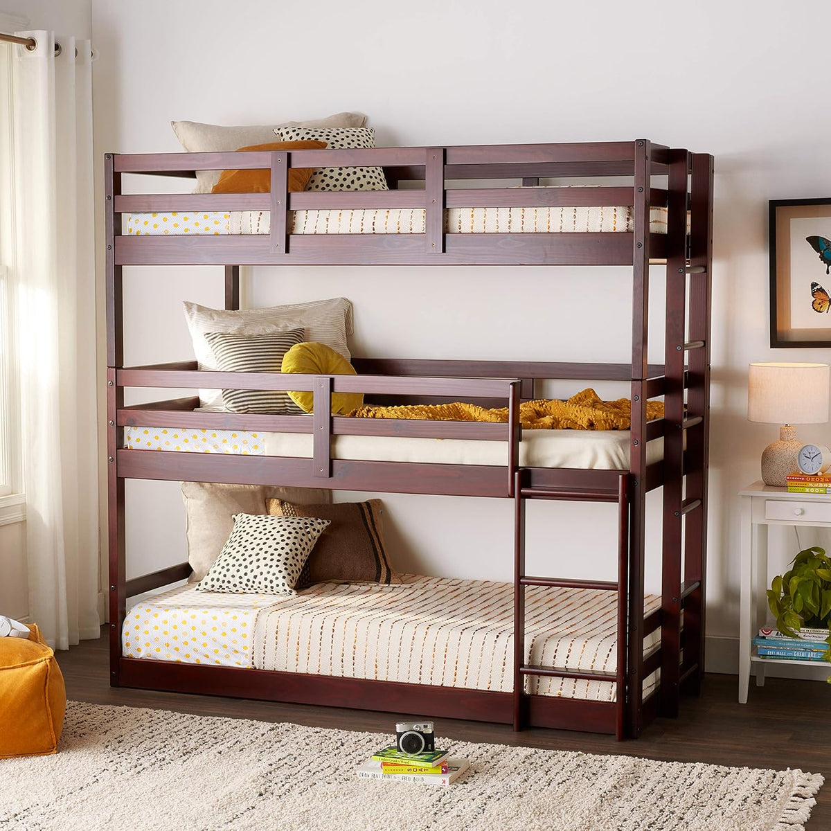 Dark Cappuccino Kids Triple Bunk Bed R3987