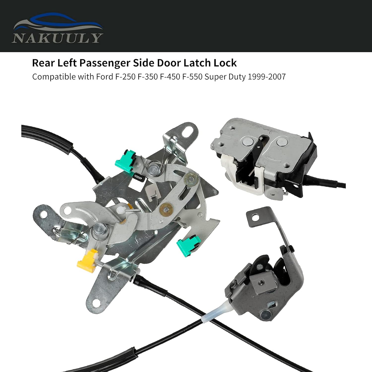 Left Driver Side Rear Door Lock Latch & Cable Assembly Pack of 2 G725520