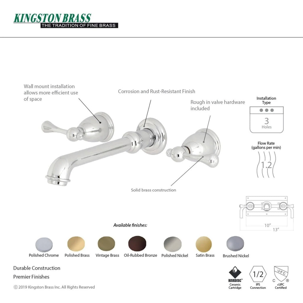 Oil Rubbed Bronze Two-Handle Wall Mount Bathroom Faucet L2971