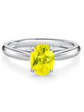 10K White Gold Canary Mystic Topaz Solitaire Engagement Ring O12794