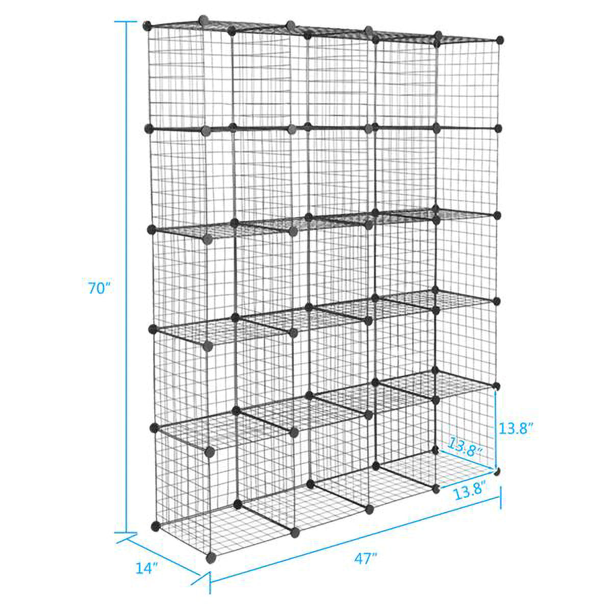 20-Cube Metal Grid Storage Shelves Organizer Q73301