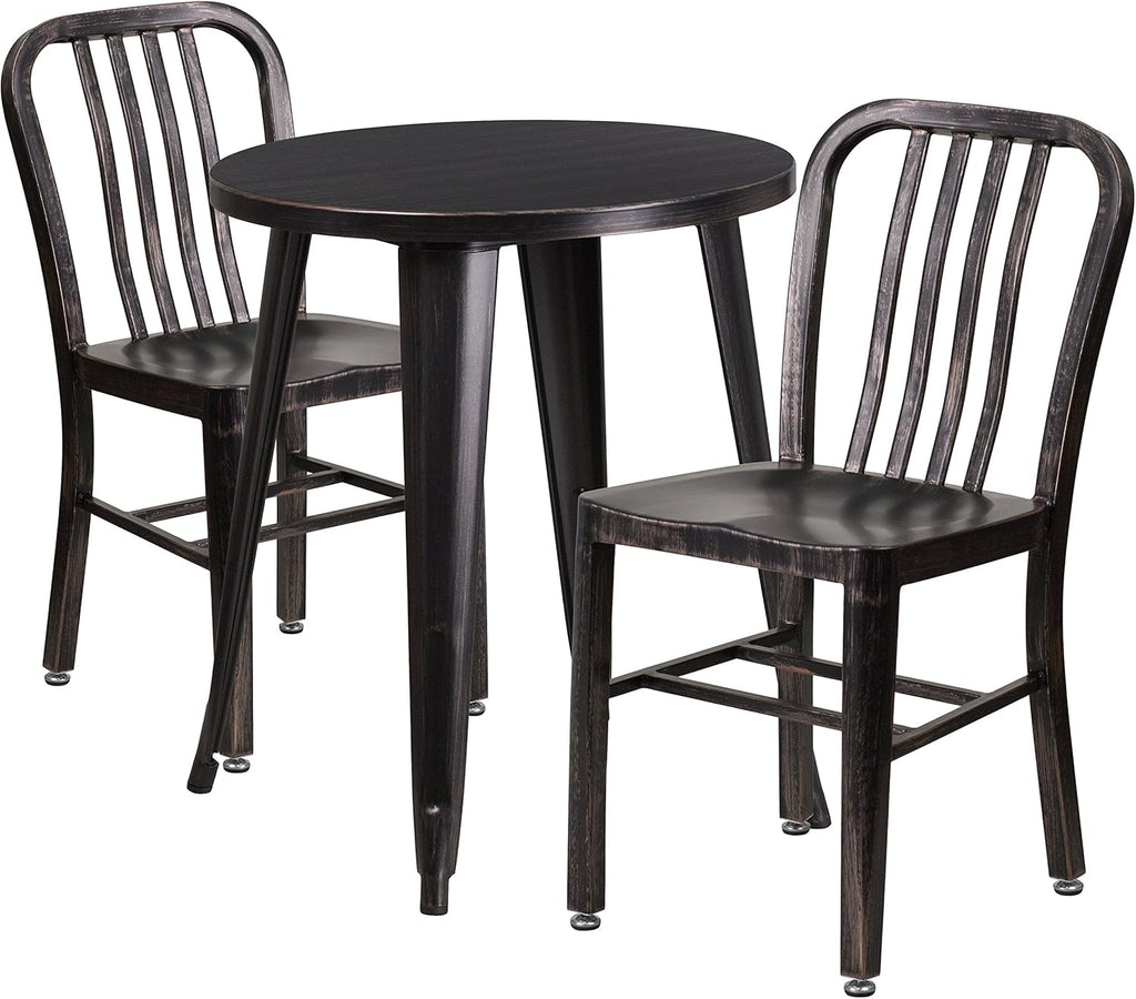 Green Metal Indoor-Outdoor Table Set with 2 Chairs S873463