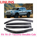 Smoke Window Deflectors Sun Rain Guard Vent Shade for Tacoma Double Cab D6515