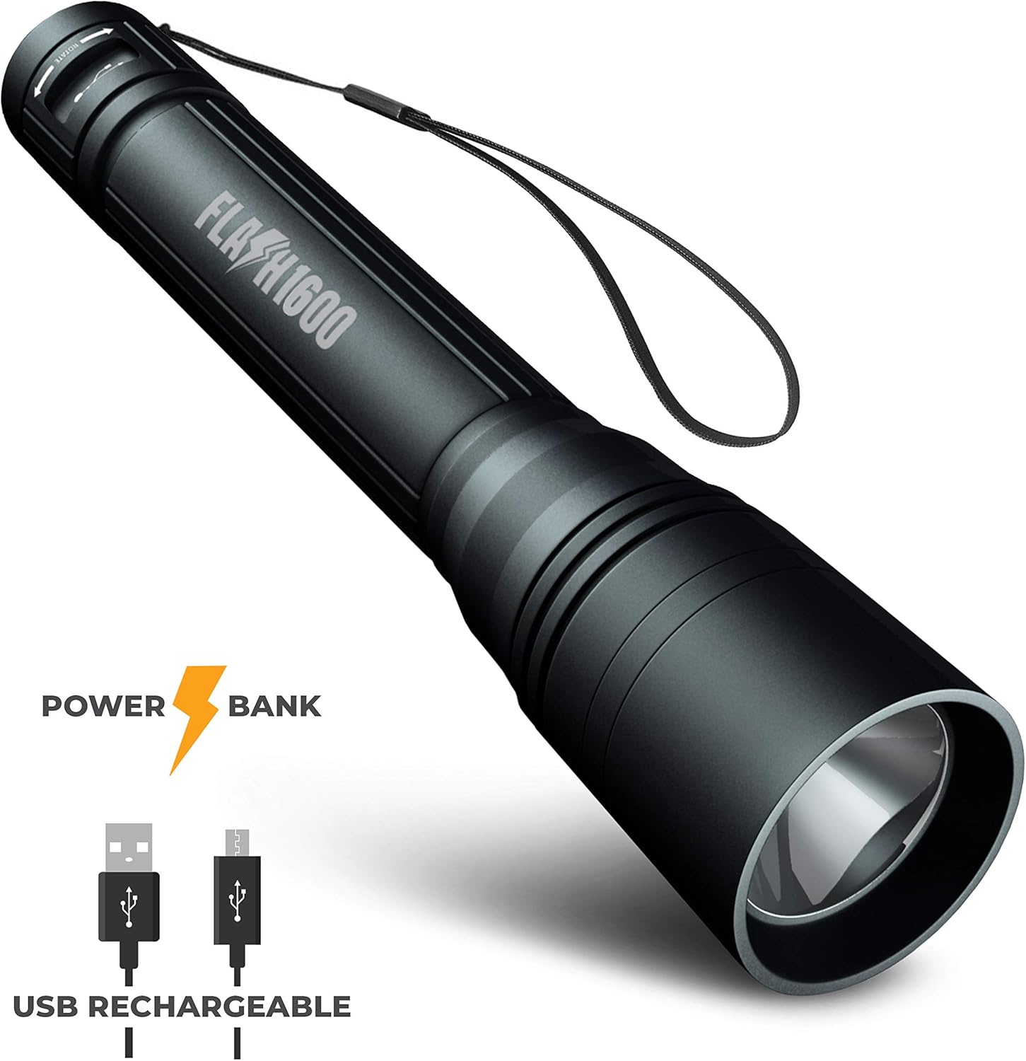 1600 Lumen Rechargeable LED Flashlight, Pack of 2 N119