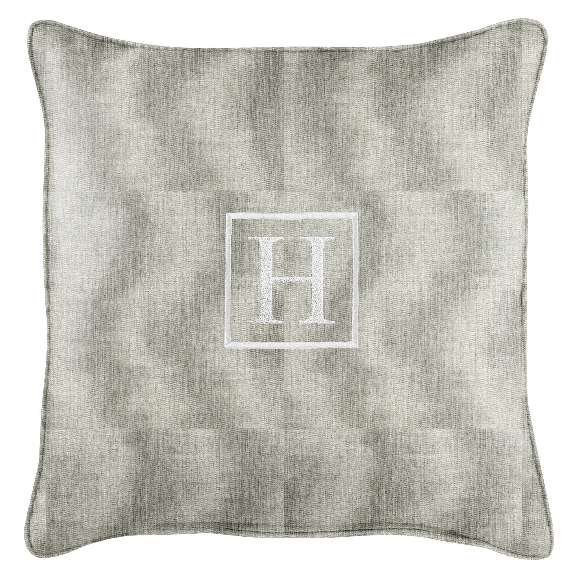 18" Granite Gray Sunbrella Square Indoor/Outdoor Throw Pillow D7286