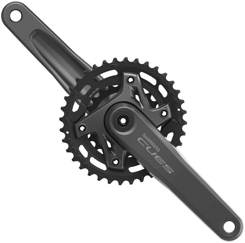 Shimano CUES FC-U6000-2B Crankset - 175mm, 9/10/11-Speed, 36/22t, 110 BCD, Hollowtech II, CL 3mm Outboard, Black X987314