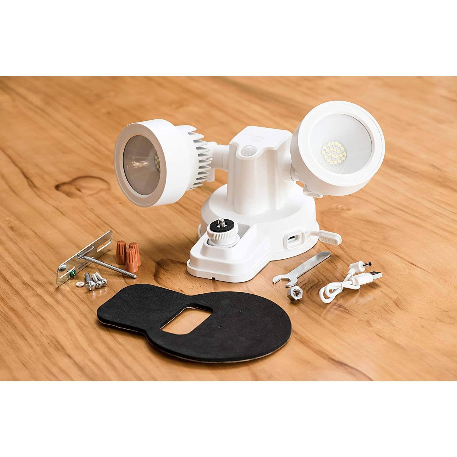 3-in-1 Floodlight, Charger and Mount for Ring Stick Up Cam and Spotlight Cam Battery (Black) V1970