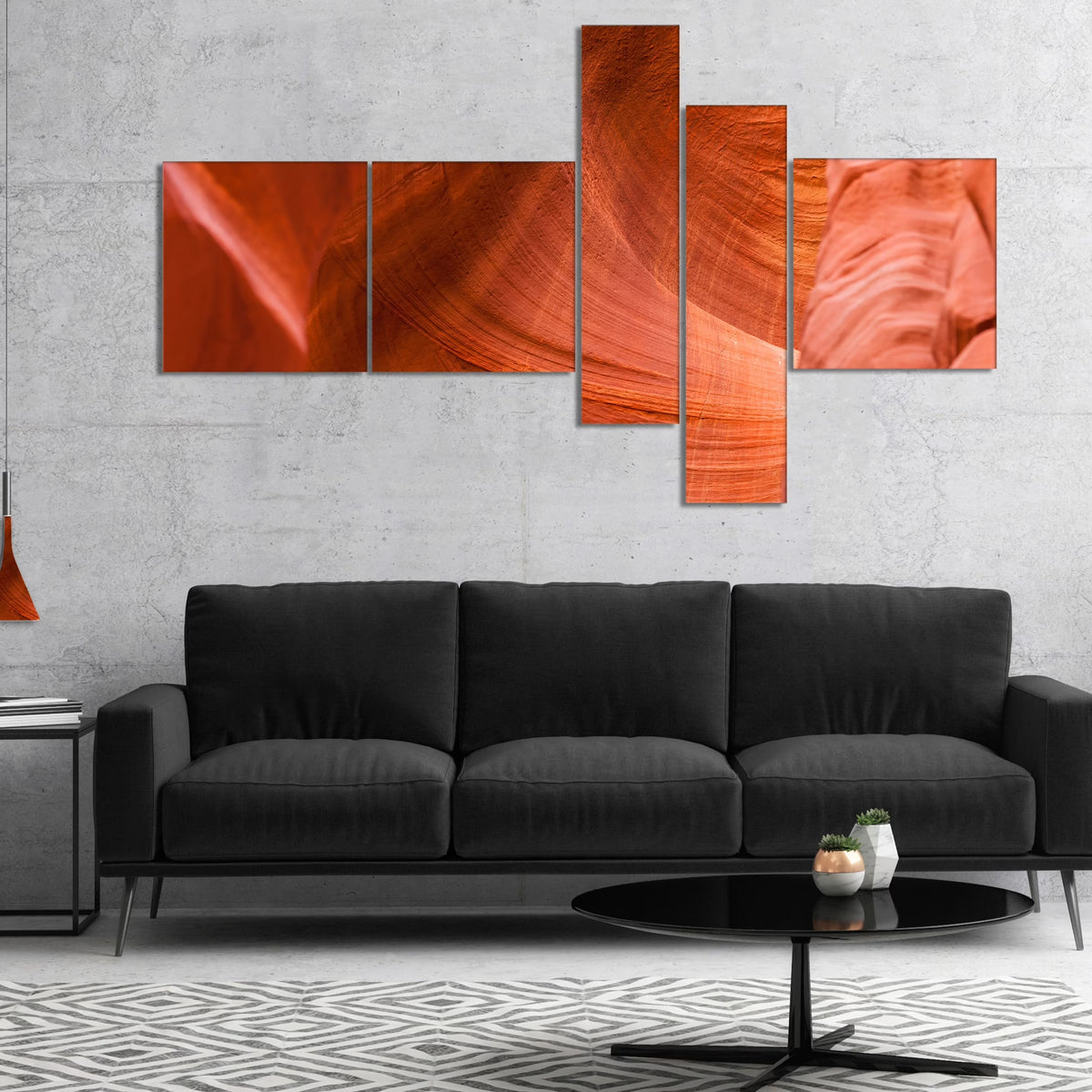 Landscape Photo Canvas Art Print 60 in. wide x 32 in. high - 5 panels H57435