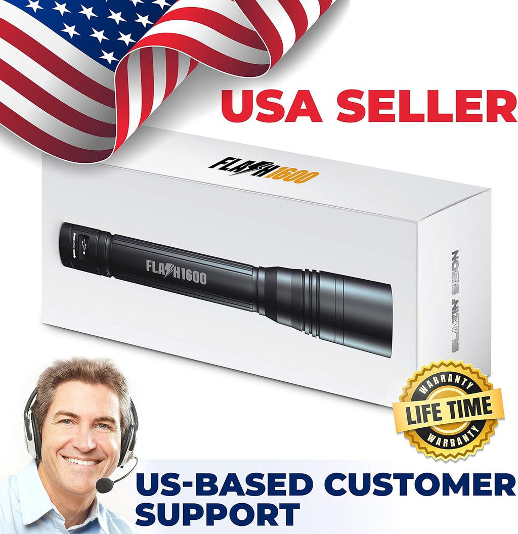 1600 Lumen Rechargeable LED Flashlight, Pack of 2 N119