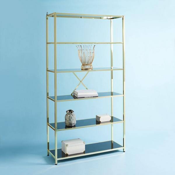 Metal Bookcase Gold Black Z786026