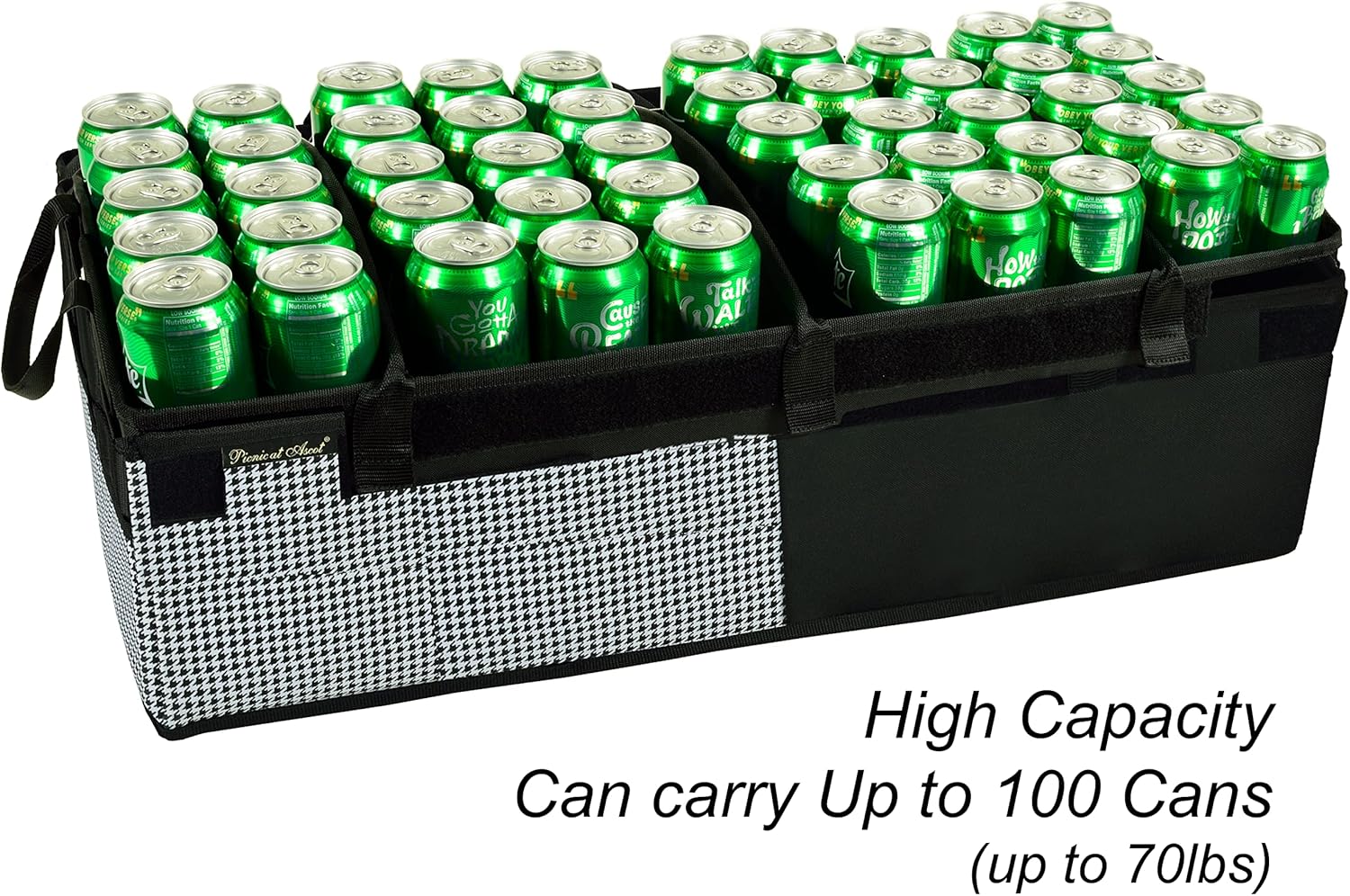 Heavy Duty Rigid Base Trunk Organizer with 28 Can Capacity Leak Proof Cooler H693277