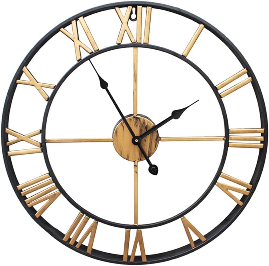Black 16 in Roman Numerals Metal Skeleton Wall Clock P70042