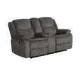 Charcoal Upholstered Power Loveseat with Console P162