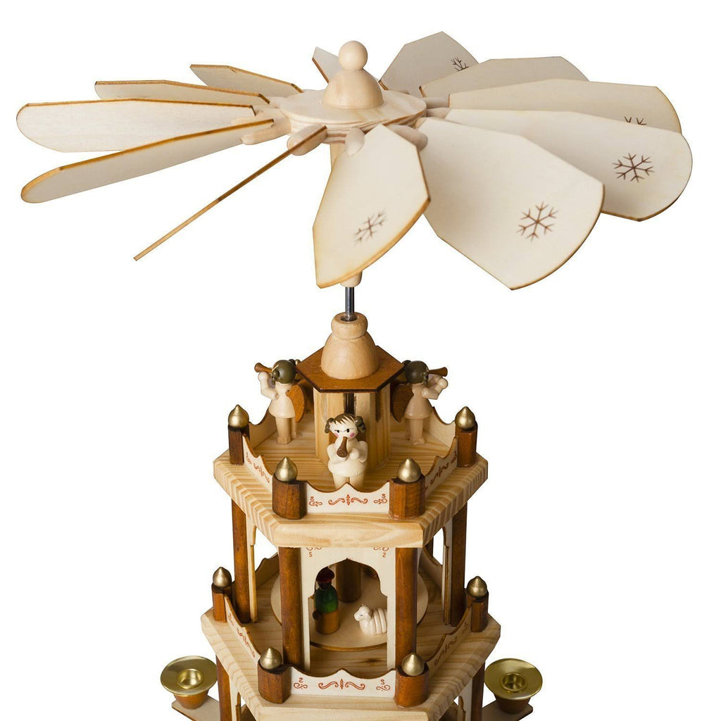 Wooden Christmas Pyramid 18 Inches 3 Tier Carousel L68595