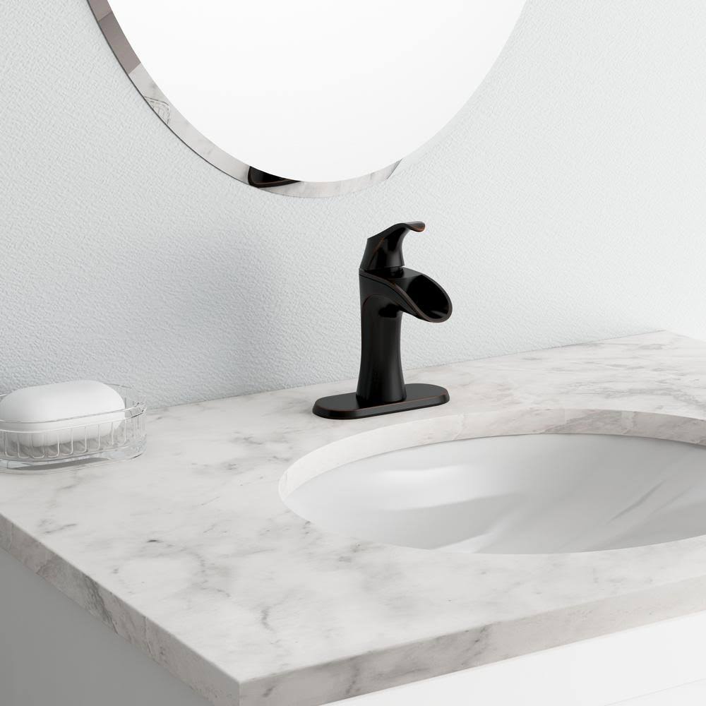 Brea 4 in. Centerset Single-Handle Bathroom Faucet in Tuscan Bronze E185901