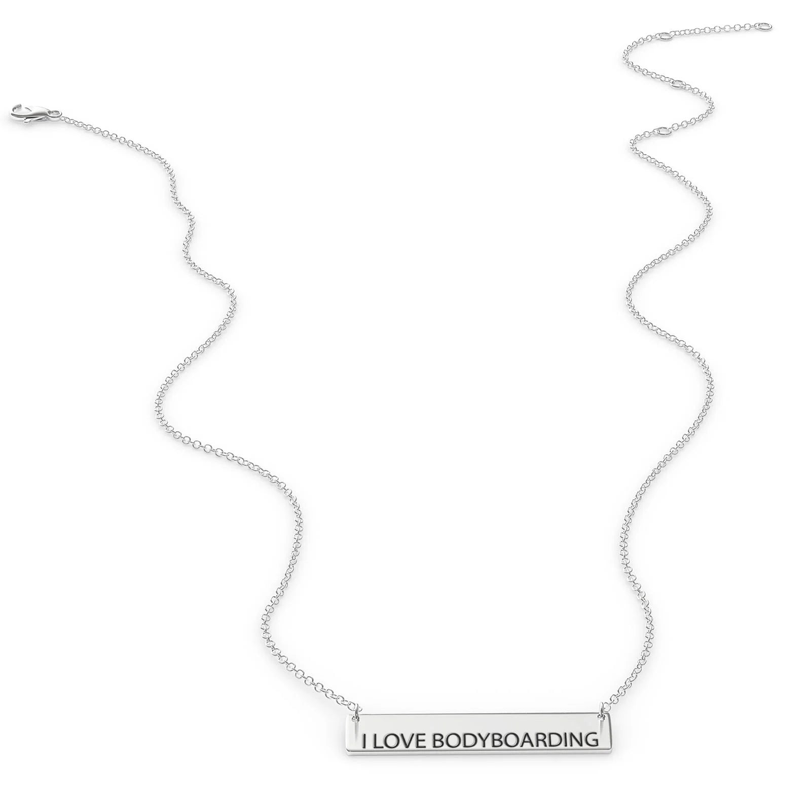 Sterling Silver Bar Pendant Necklace Z2256