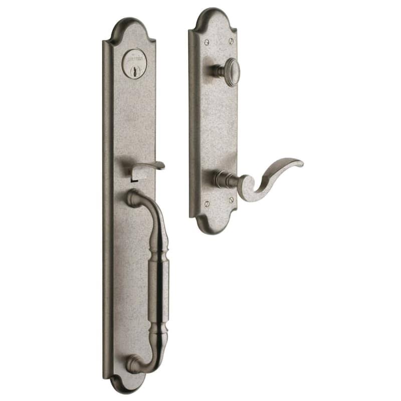 Distressed Antique Nickel Single Cylinder Handleset with Lever Z71891